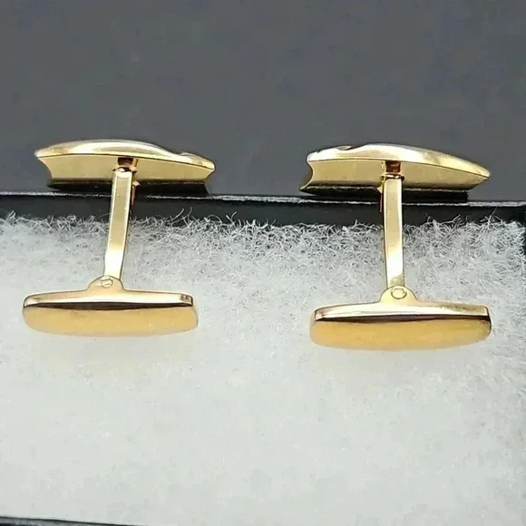 Yves Saint Laurent Gold and Silver Tone Cufflinks and Tie Bar set